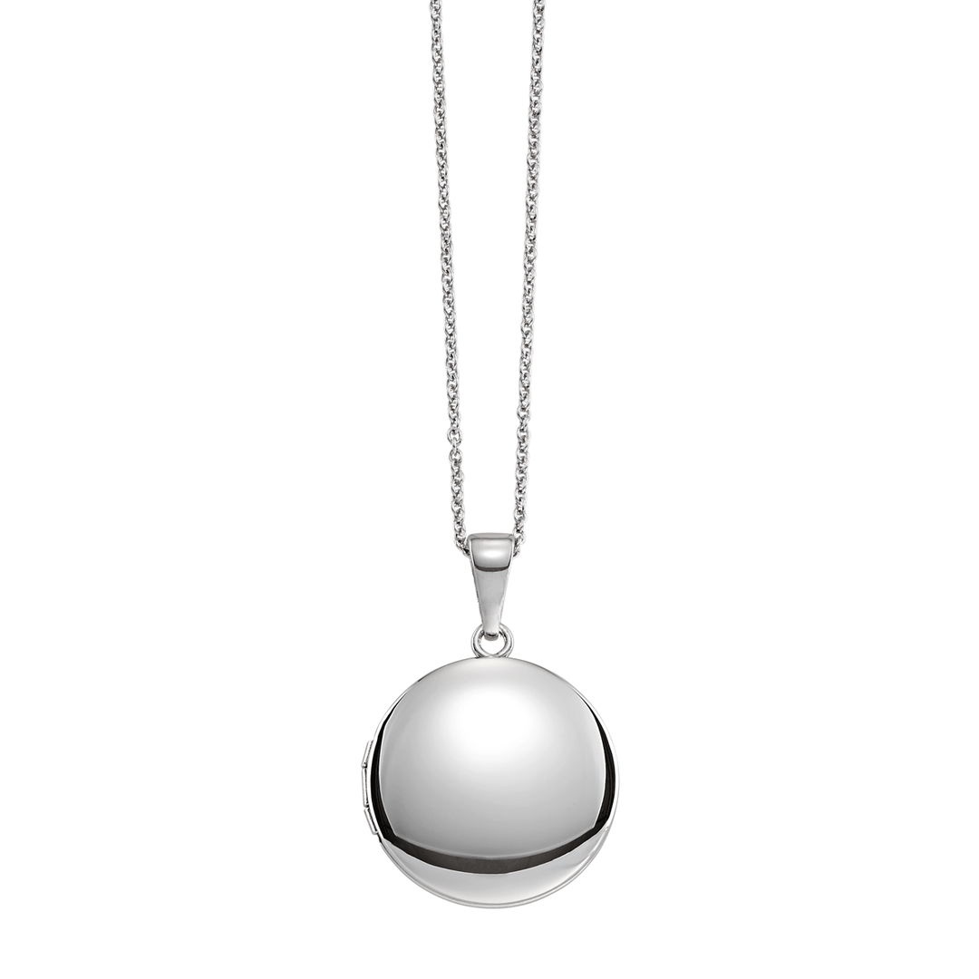 Hamilton Sterling Silver 19mm Round Locket with Chain