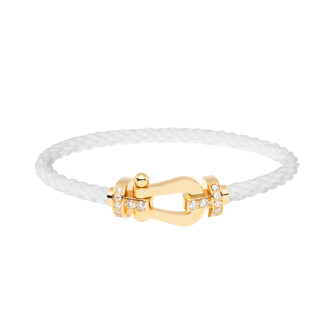 FRED White Cord Bracelet with 18k Yellow LG Buckle, Exclusively at Hamilton Jewelers