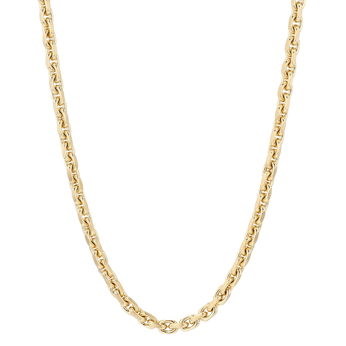 OREXPORT S.A. 18k Yellow Gold 3.9mm Flat Edge Link Necklace 20 Inch