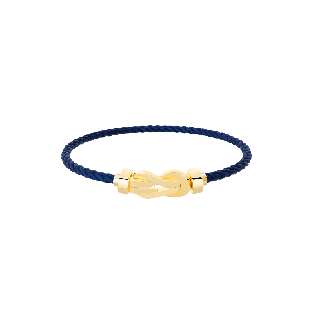 FRED Navy Cord 18k Yellow Gold MD Chance Infinie Buckle, Exclusively at Hamilton Jewelers