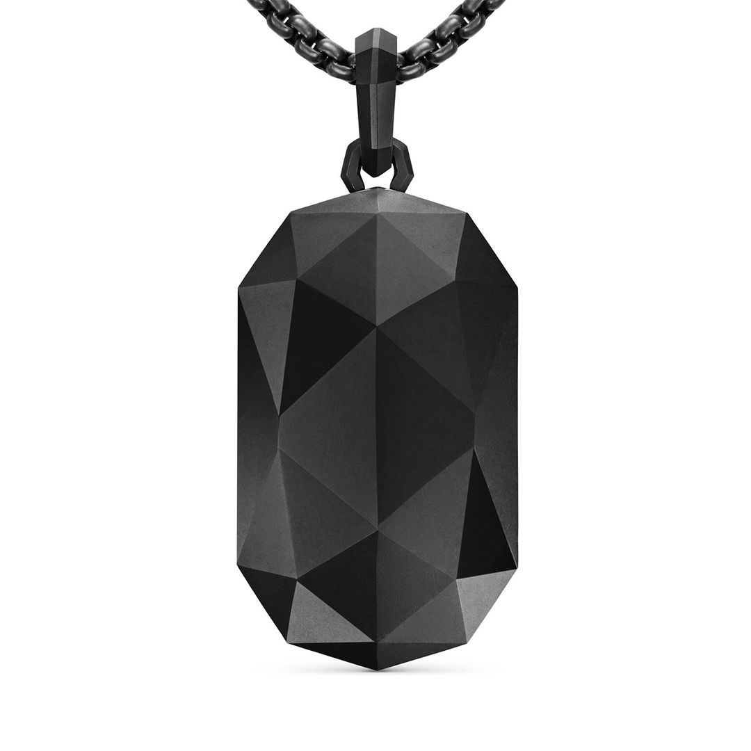 David Yurman Faceted Amulet Black Titanium, 36.3mm