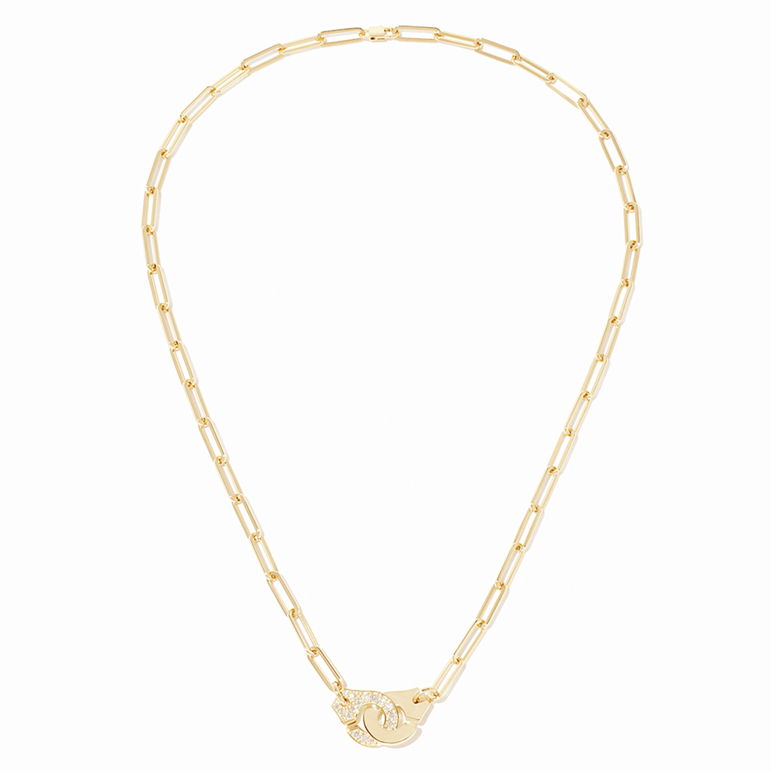 Dinh Van Menottes 18k Yellow Gold R12 Diamond Necklace