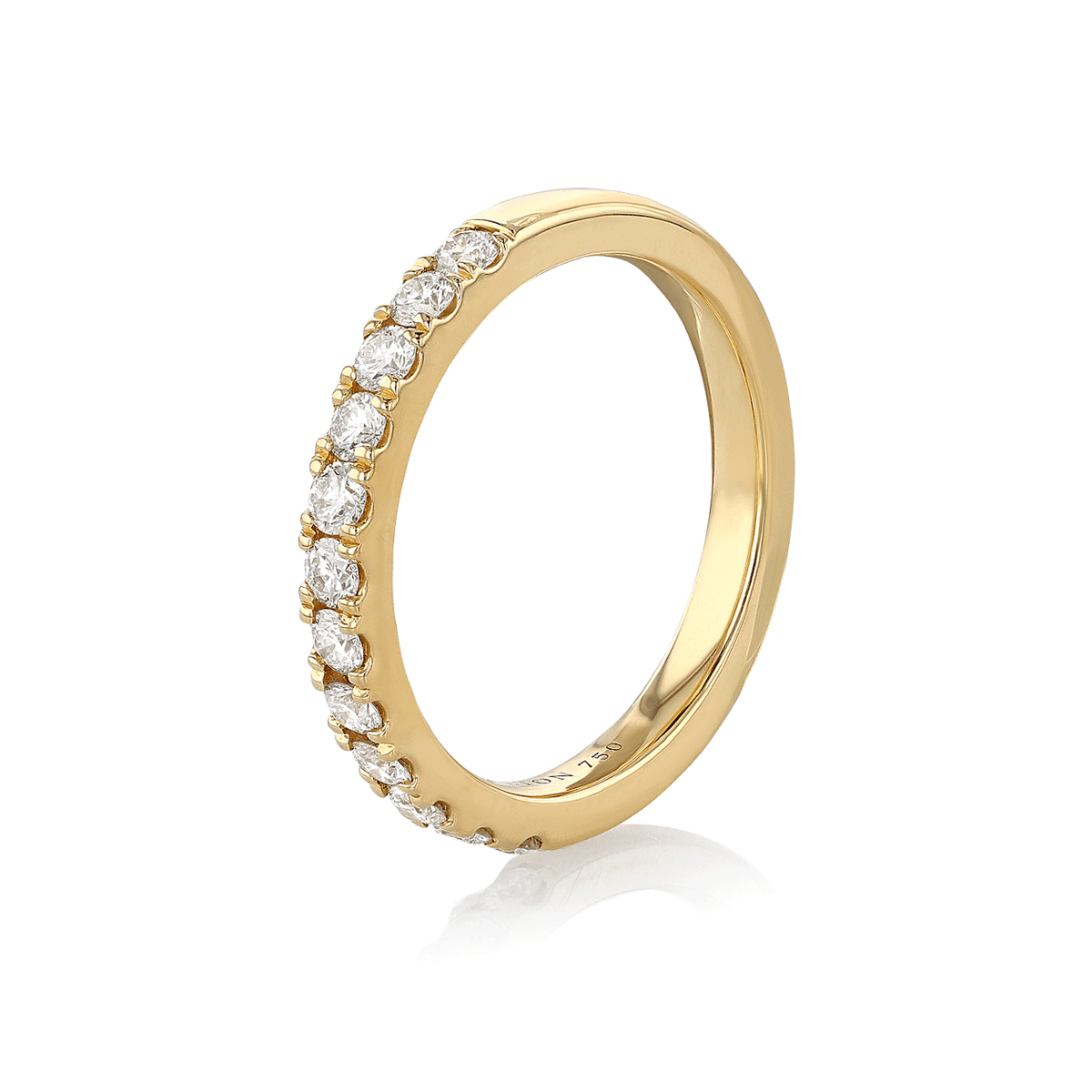 Hamilton Lisette Collection 18k Yellow Gold and 0.50 Total Weight Diamond Half Way Band