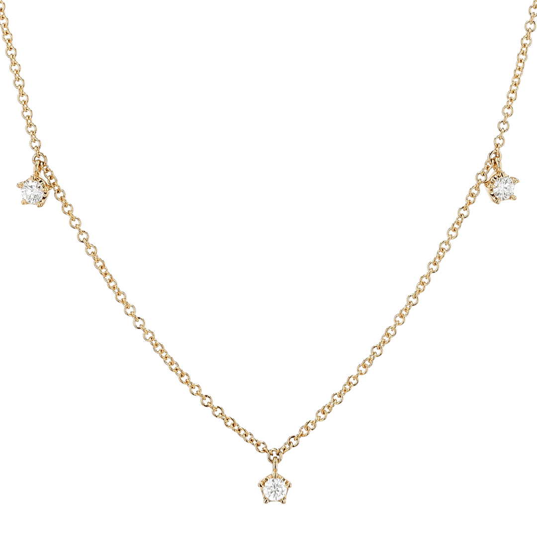 Joyful 18k Yellow Gold and Diamond .54 Total Weight Necklace