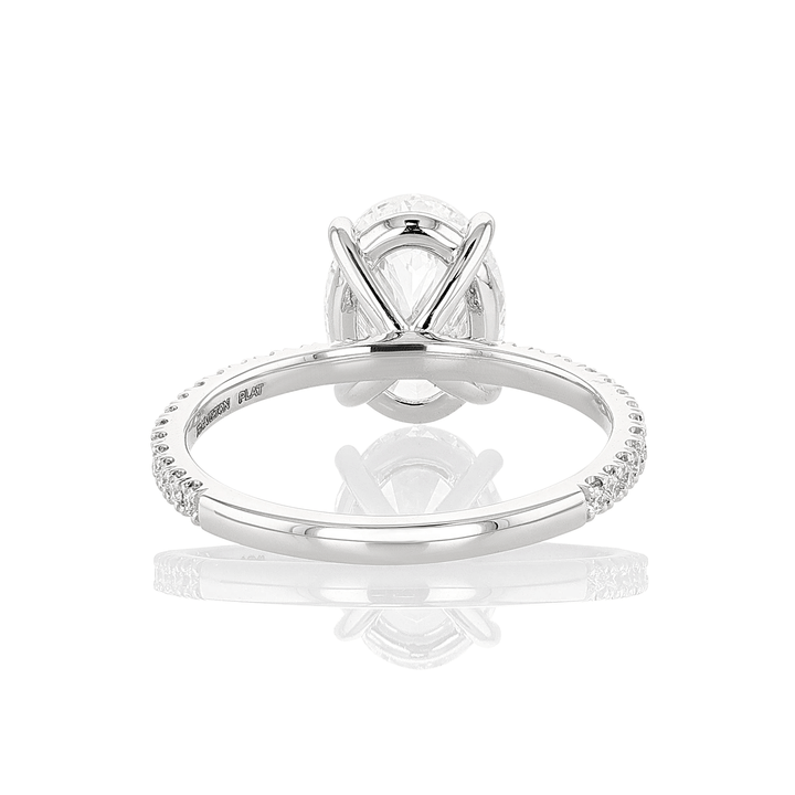 Platinum and 2.60 Total Weight Oval Shape Solitaire Diamond Ring