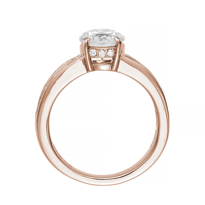 1912 18k Rose Gold and .46TW Diamond Engagement Mounting Ring