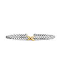 David Yurman Cable Flex X Station Bracelet Sterling Silver with 14k Yellow Gold, 4mm