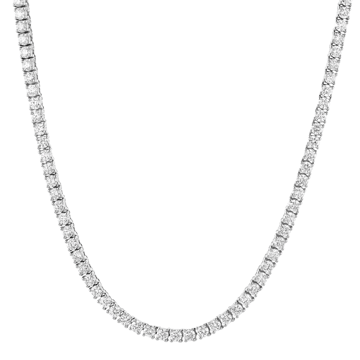 Hamilton Line Collection 14k White Gold and 8.64 Total Weight Diamond 18 Inch Necklace