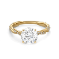 18k Yellow Gold and .12 Total Weight Half Twist Mounting Ring