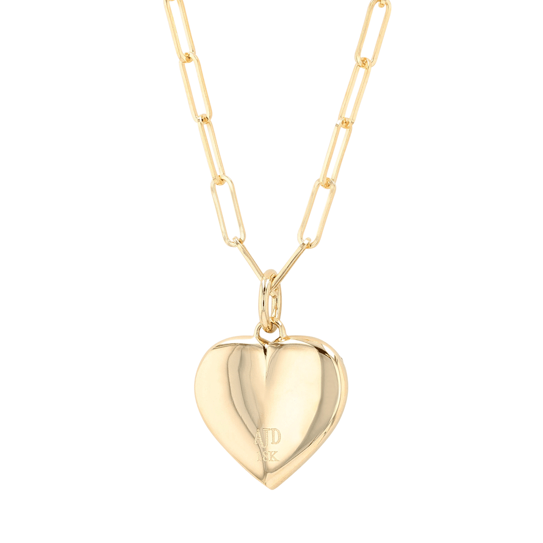 18k Yellow Gold Heart and Diamond .24 Total Weight Pendant