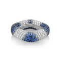 18k White Gold Blue Sapphire and Diamond Eternity Band