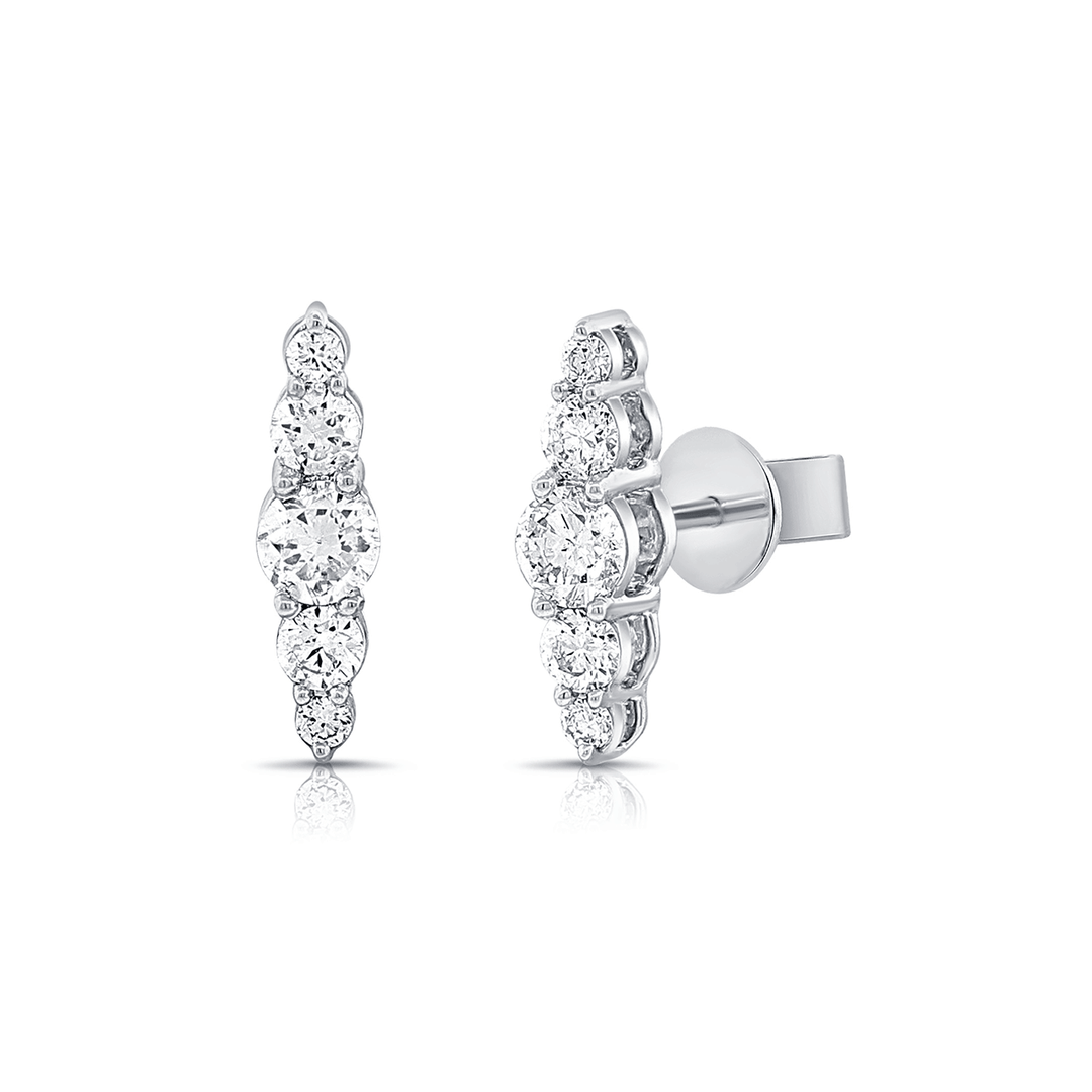 14k White Gold and 0.48 Total Weight Diamond Studs