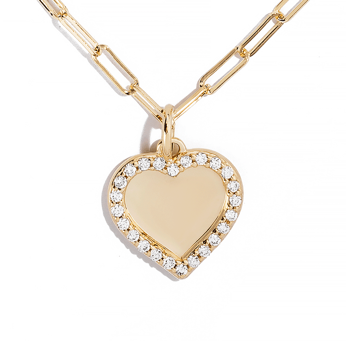 Hamilton Collection 18k Yellow Gold Heart and Diamond .24 Total Weight Pendant with Chain
