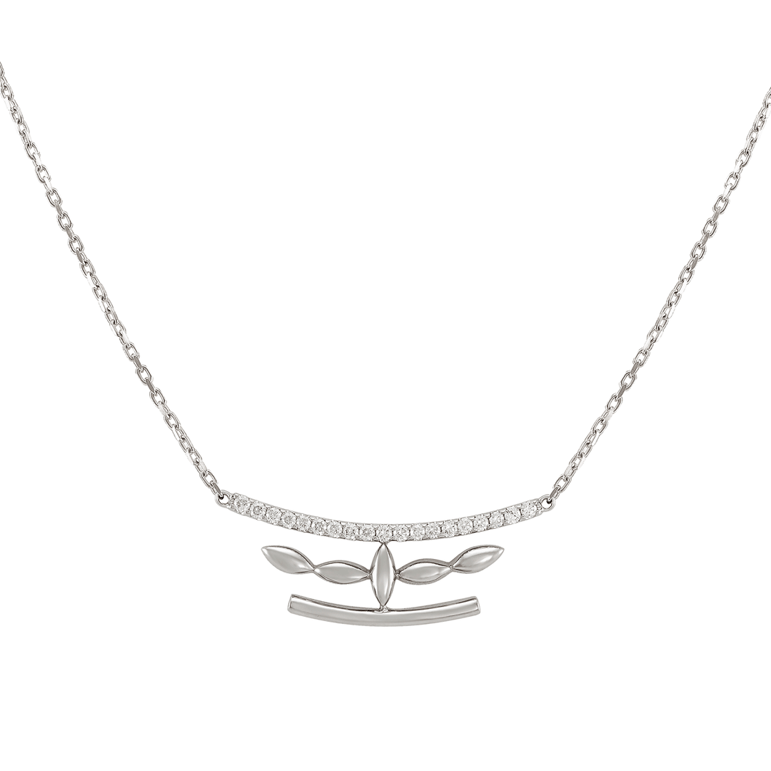 Etho Maria 18k White Gold and Diamond Bar Necklace