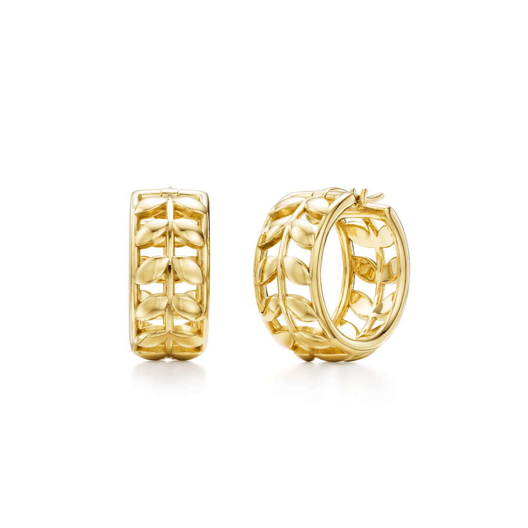 Temple St. Clair 18k Golden Vine Huggie Hoops