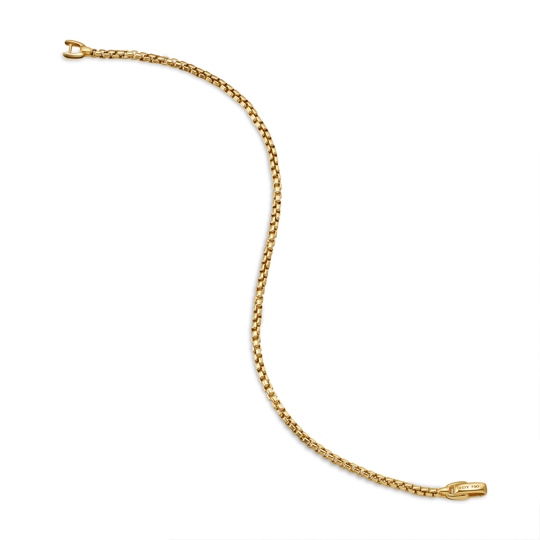 David Yurman Box Chain Bracelet 18K Yellow Gold, 2.7mm Medium