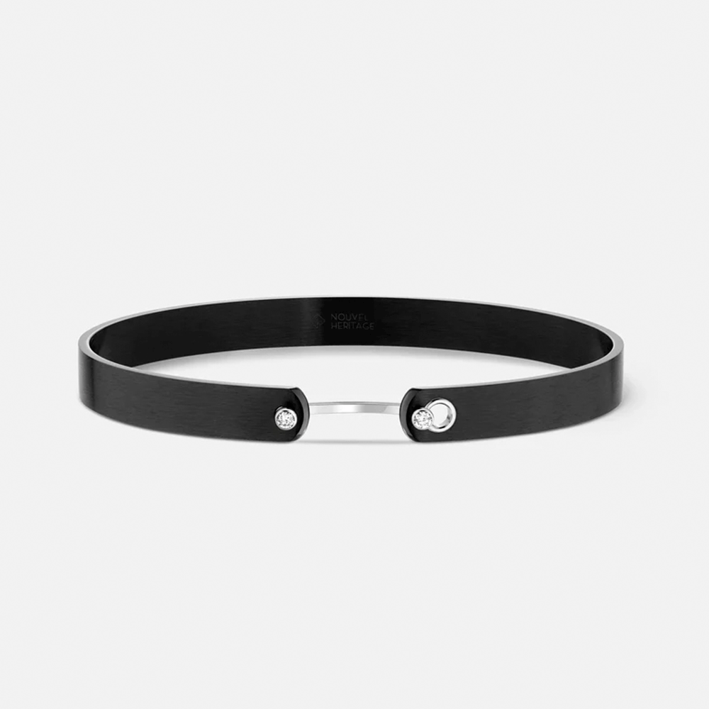 Nouvel Heritage Midnight In Manhattan GM Mood Titanium and 18k White Gold Bangle