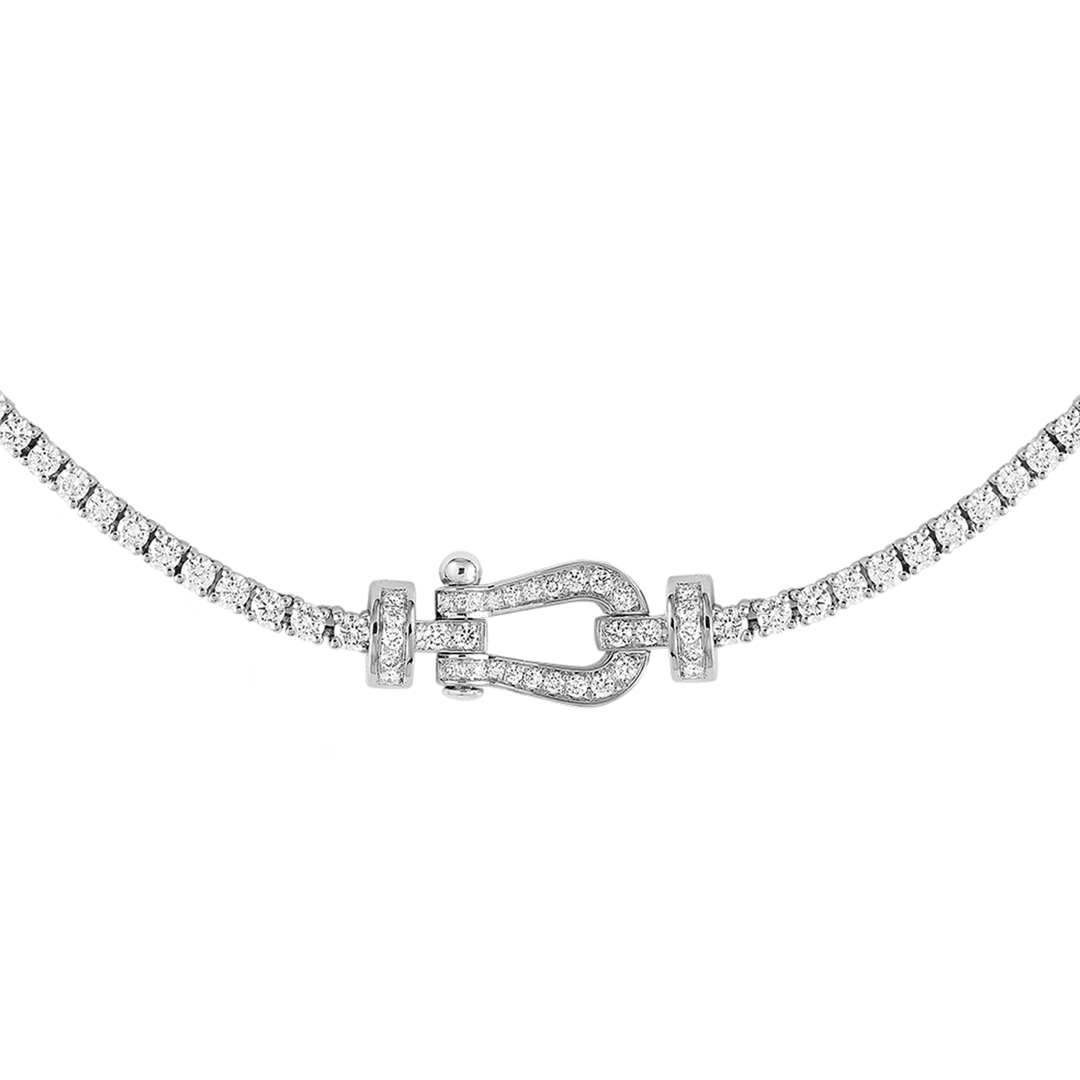 FRED 18k White Gold and Diamonds Medium Model Necklace