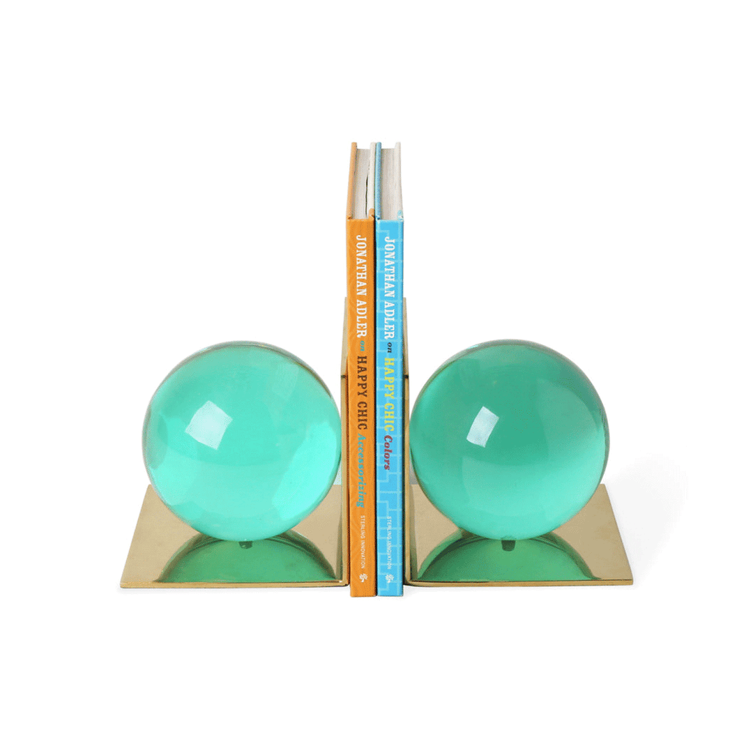 Globo Green Bookend Set