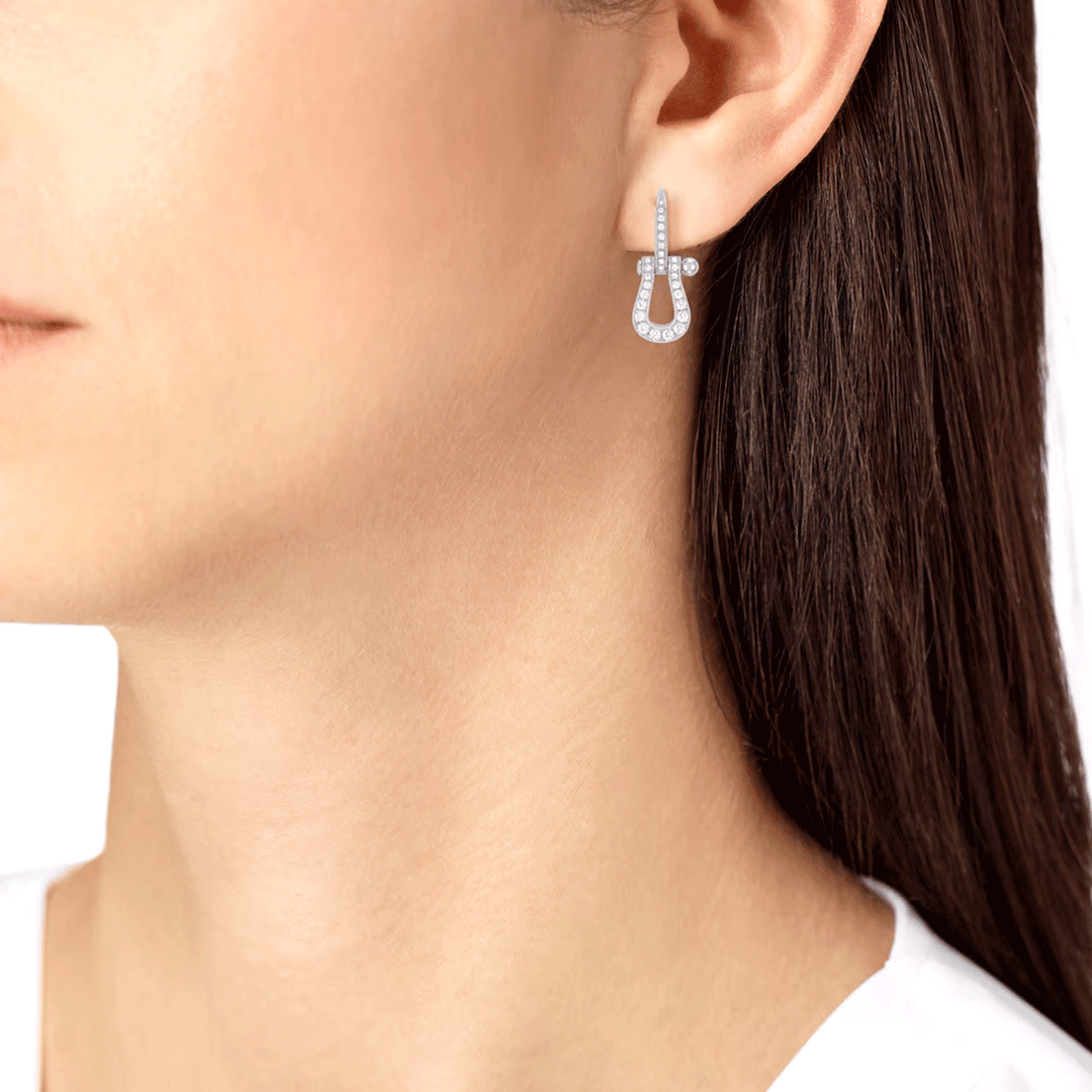 FRED Force 10 18k White Gold and Diamond Earrings