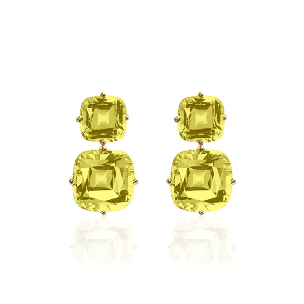 Goshwara Gossip 18k Yellow Gold and Lemon Quartz Earrings