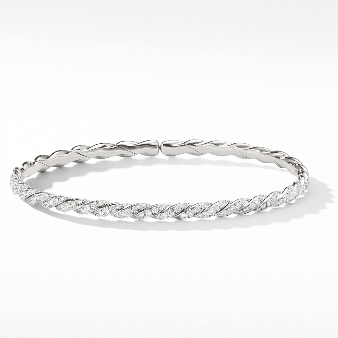 David Yurman Pavéflex Bracelet in 18k White Gold with Diamonds