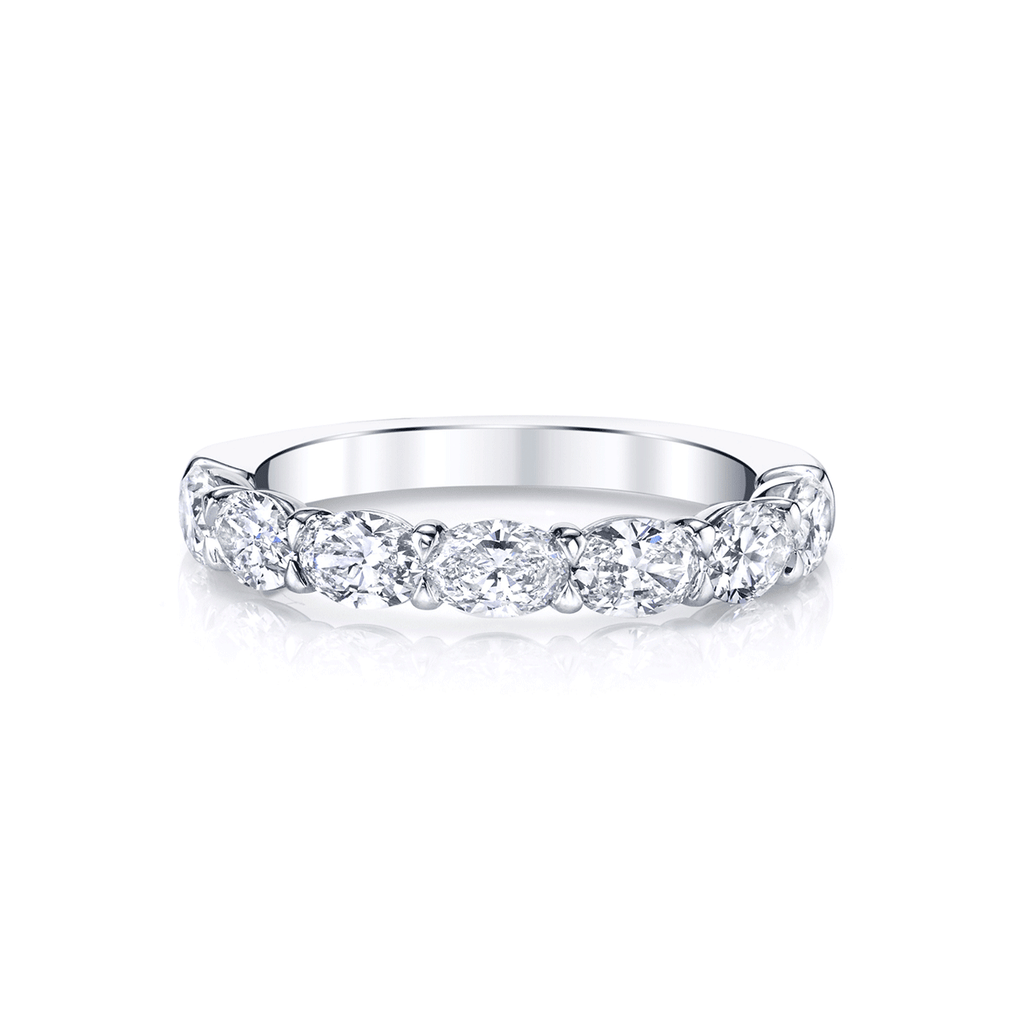 Platinum and 1.87 Total Weight Oval Shape Diamond Band