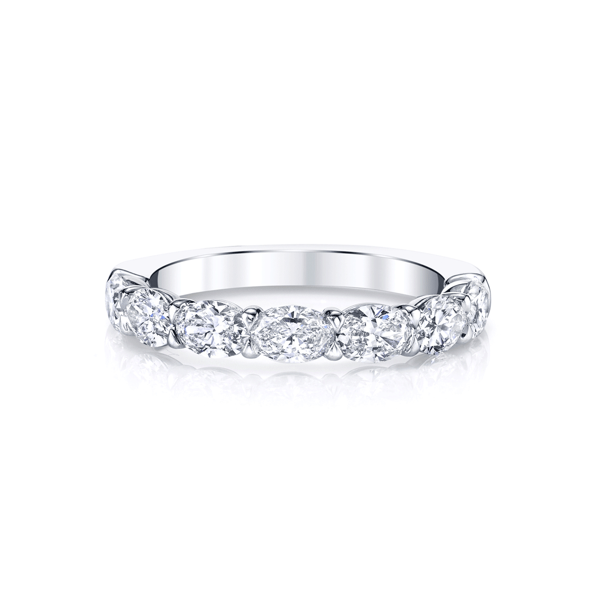 Platinum and 1.87 Total Weight Oval Shape Diamond Band