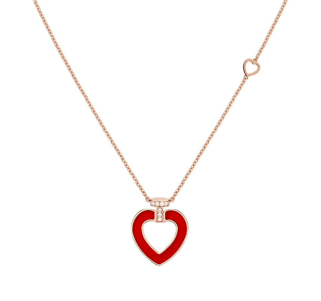 Fred Pretty Woman 18k Rose Gold and Carnelian Heart Pendant, Exclusively at Hamilton Jewelers