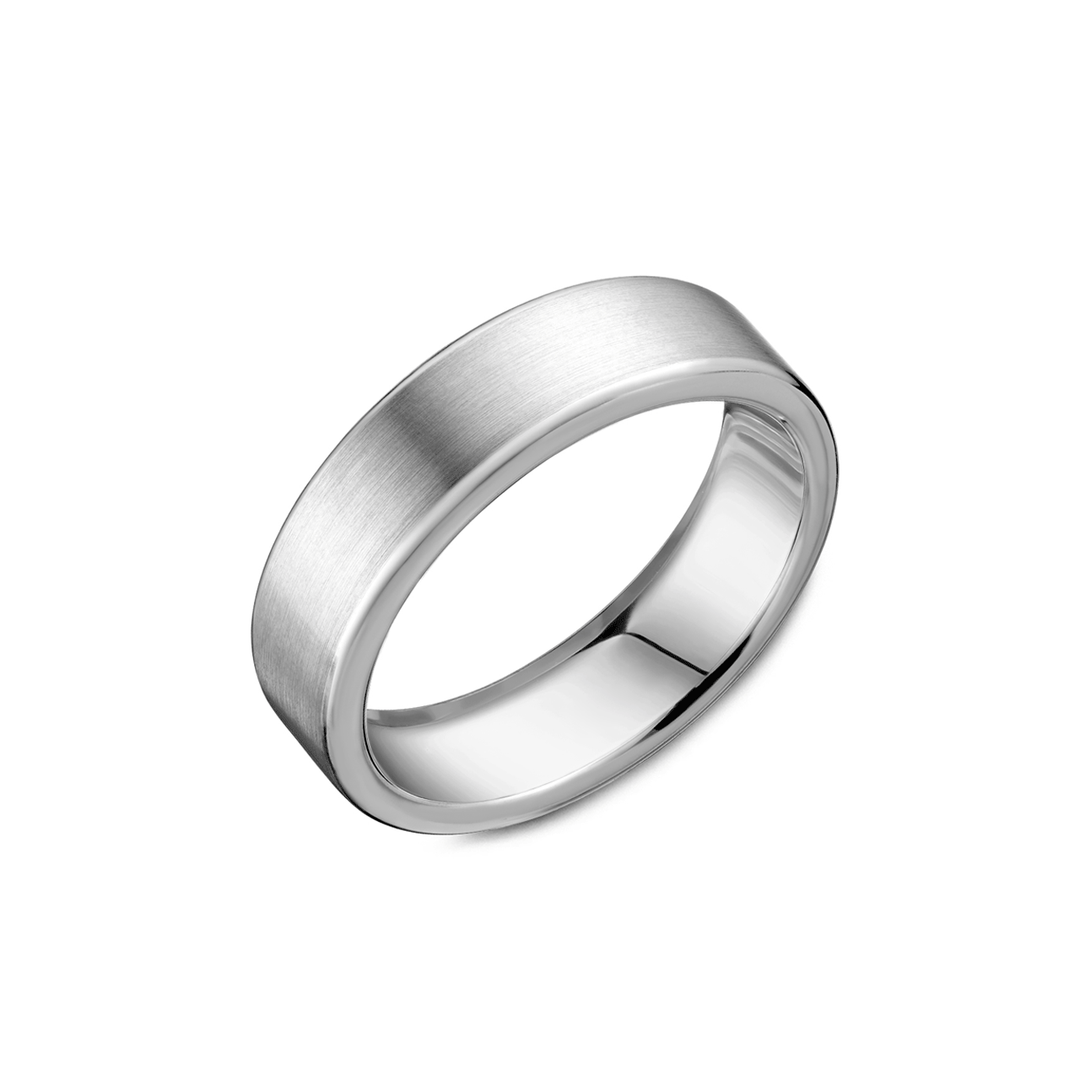 Hamilton Collection 14k White Gold 6.5mm Polished and Satin Finish Wedding Band