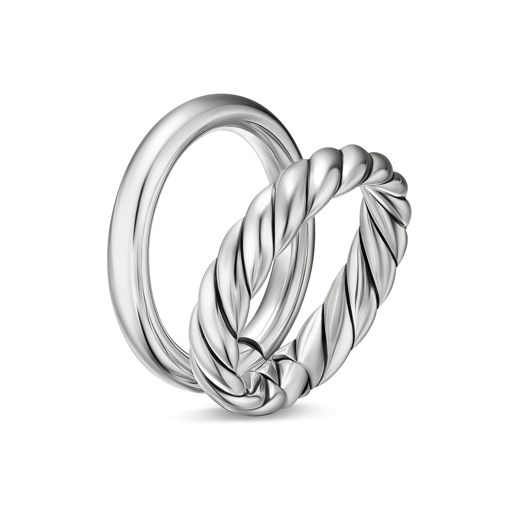 David Yurman Mercer Two Row Ring Sterling Silver, 8mm