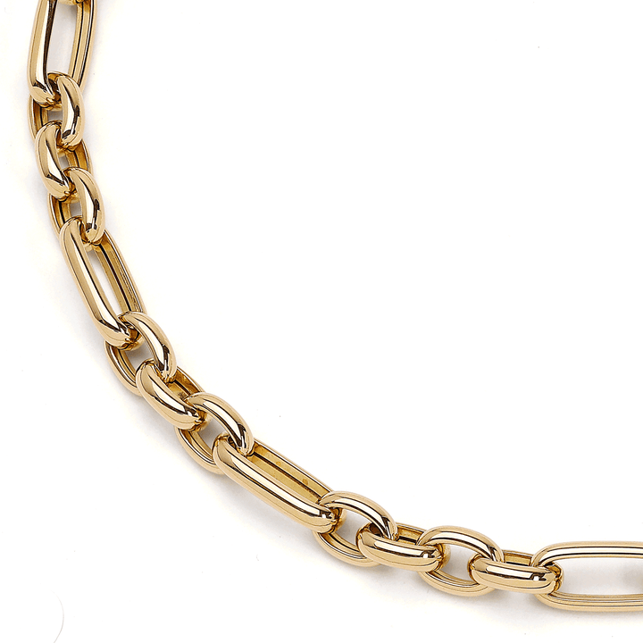 18k Yellow Gold 18 Inch Long Short Oval Link Necklace