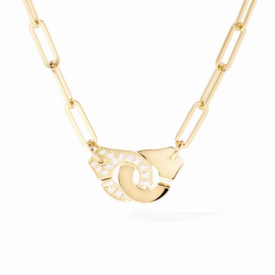 Dinh Van Menottes 18k Yellow Gold R12 Diamond Necklace
