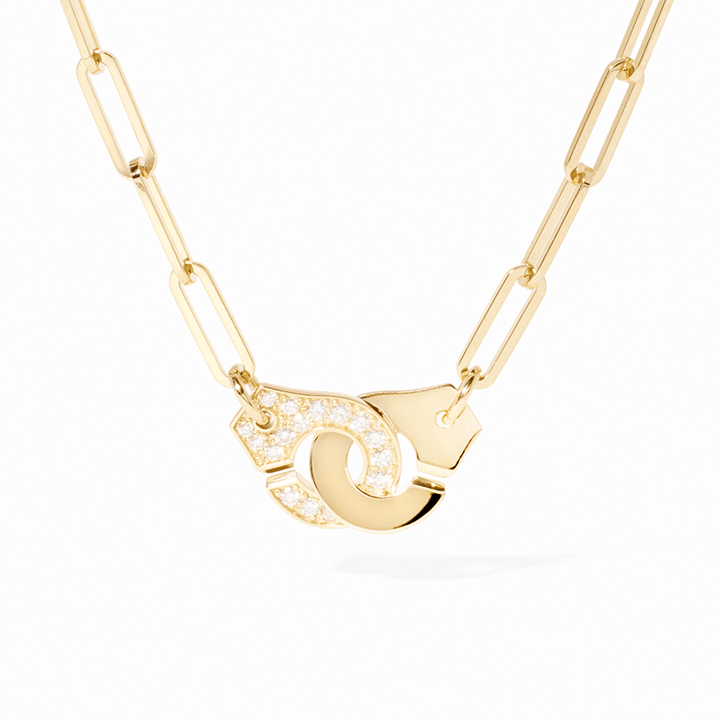 Dinh Van Menottes 18k Yellow Gold R12 Diamond Necklace