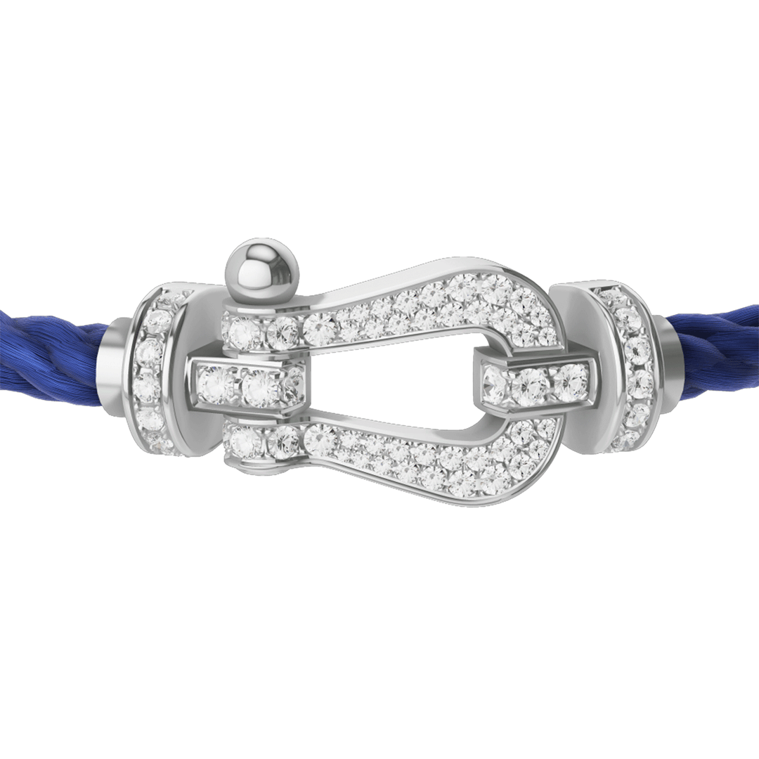FRED Indigo Blue Cord Bracelet with 18k White Diamond LG Buckle, Exclusively at Hamilton Jewelers