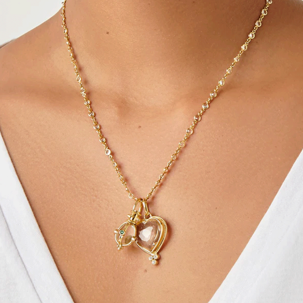 Temple St Clair 18K Medium Rock Crystal Heart Pendant