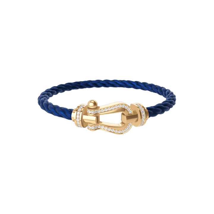 FRED Force 10 Navy Cord with 18k Yellow Full Diamond LG Buckle, Exclusively at Hamilton Jewelers