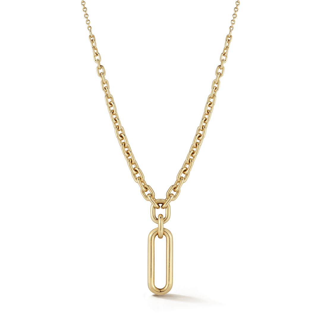 Walters Faith Morrell 18k Yellow Gold and Diamond Elongated Graduated Link Necklace