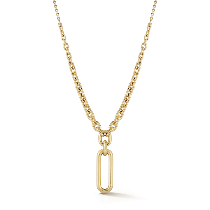 Walters Faith Morrell 18k Yellow Gold and Diamond Elongated Graduated Link Necklace