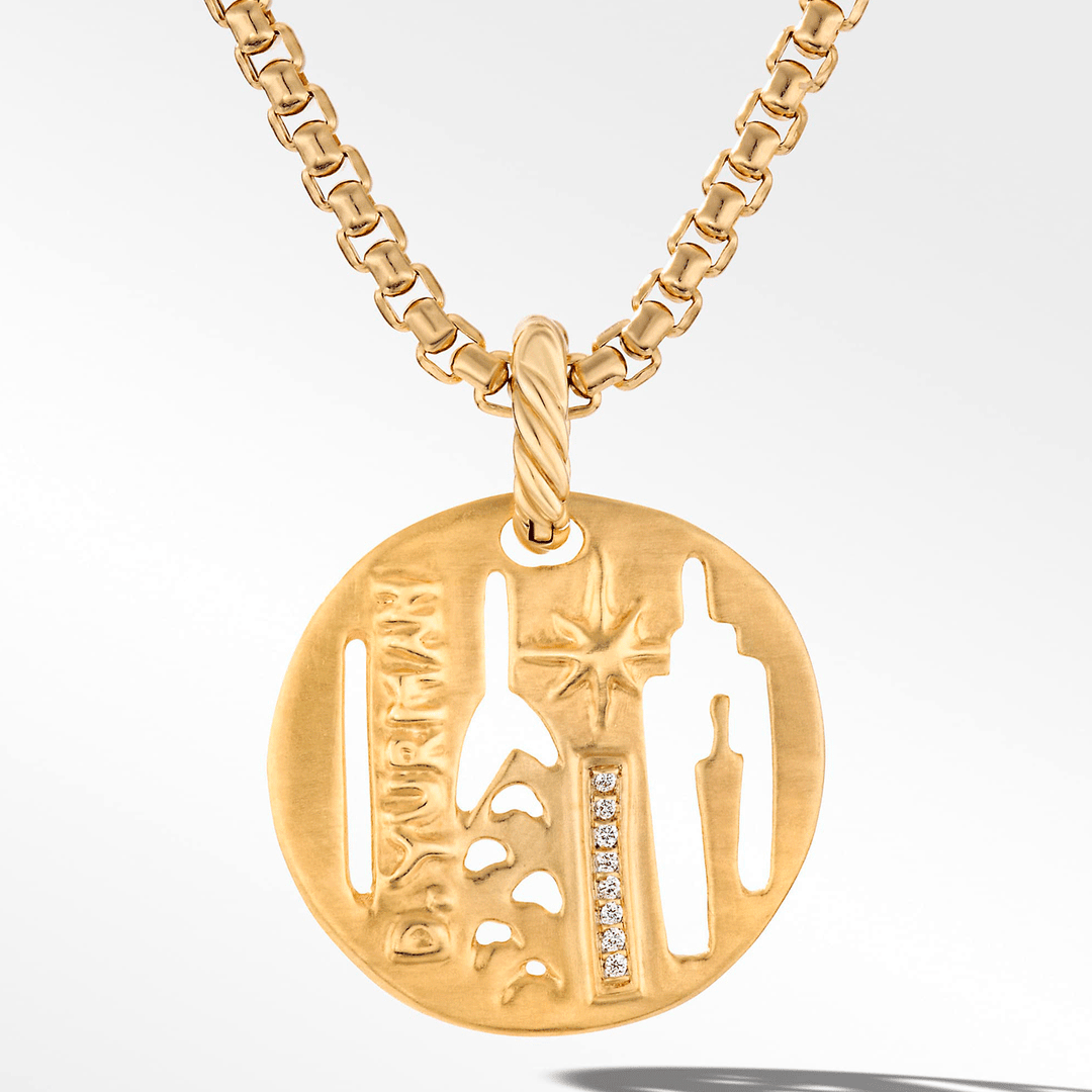 David Yurman Elements City Pendant in 18k Yellow Gold with Diamonds