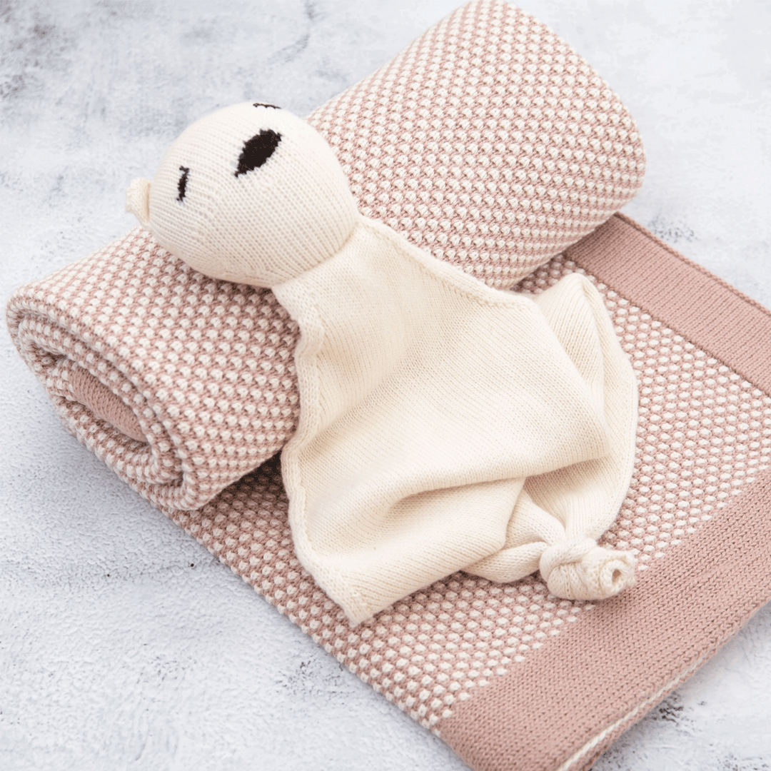 Elegant Pale Pink and Natural Infant Set