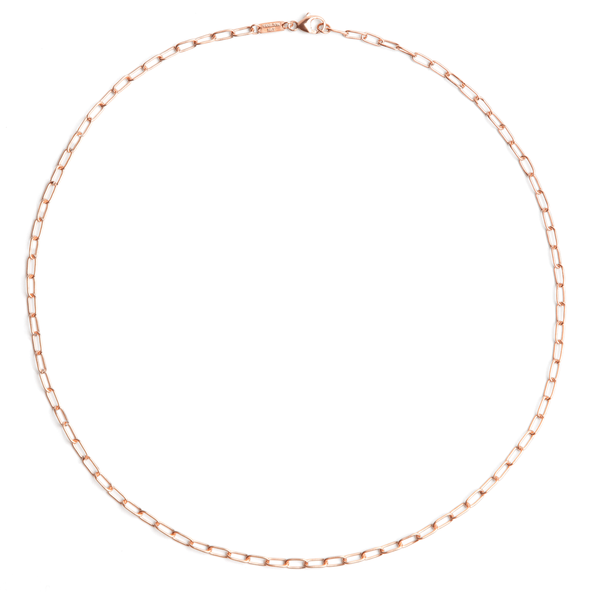 Hamilton Collection 14k Rose Recycled Gold Small 2.6mm Long Link Chain 16" Necklace