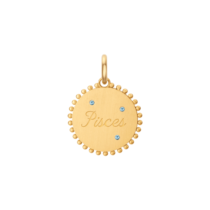 Rondel Jewelry 18k Yellow Gold Aquamarine Pieces Zodiac Charm