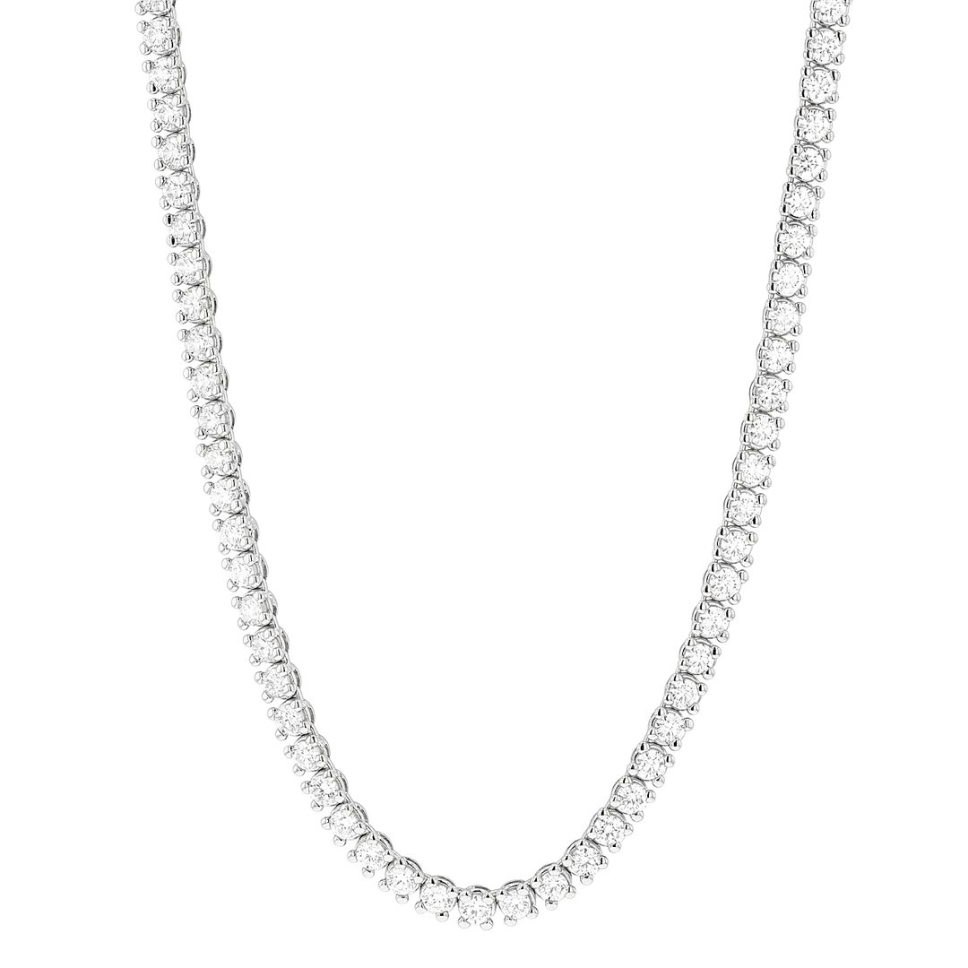 18k White Gold and 14.50 Total Weight Diamond Line Necklace
