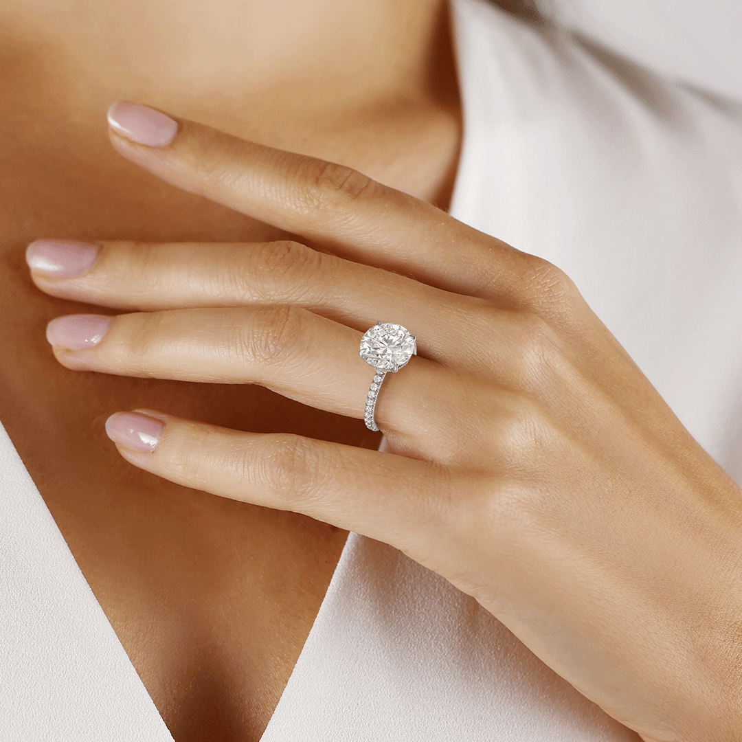 Hamilton Silhouette Collection Origin Platinum and 4.22 Total Weight Diamond Engagement Ring