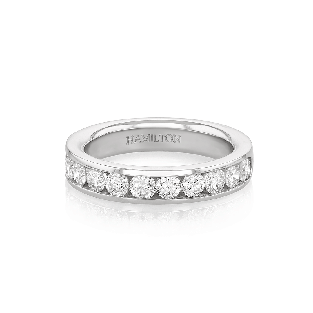 Hamilton Duet Collection 18k White Gold and 1.00 Total Weight Diamond Wedding Band