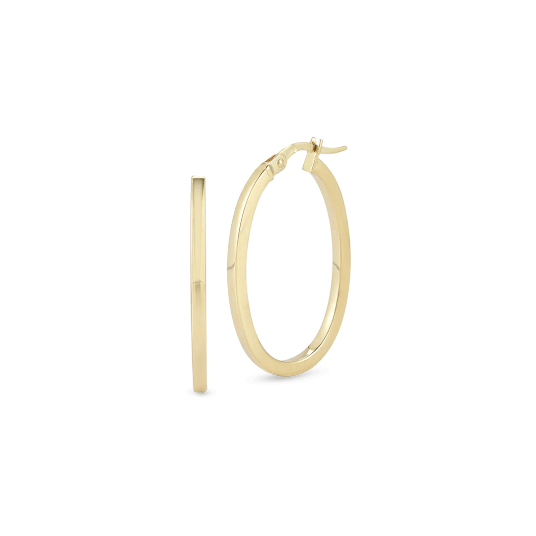 Roberto Coin The Perfect Hoop® Small Square Edged Oval Earrings