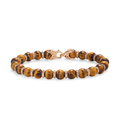 David Yurman Spiritual Beads Bracelet 18K Rose Gold with Tiger's Eye and Cognac Diamonds, 8mm