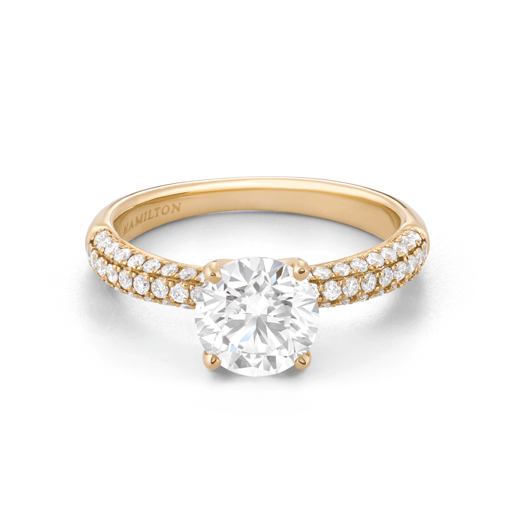 Hamilton Grace Collection 18k Yellow Gold and 0.44 Total Weight Diamond Engagement Mounting Ring