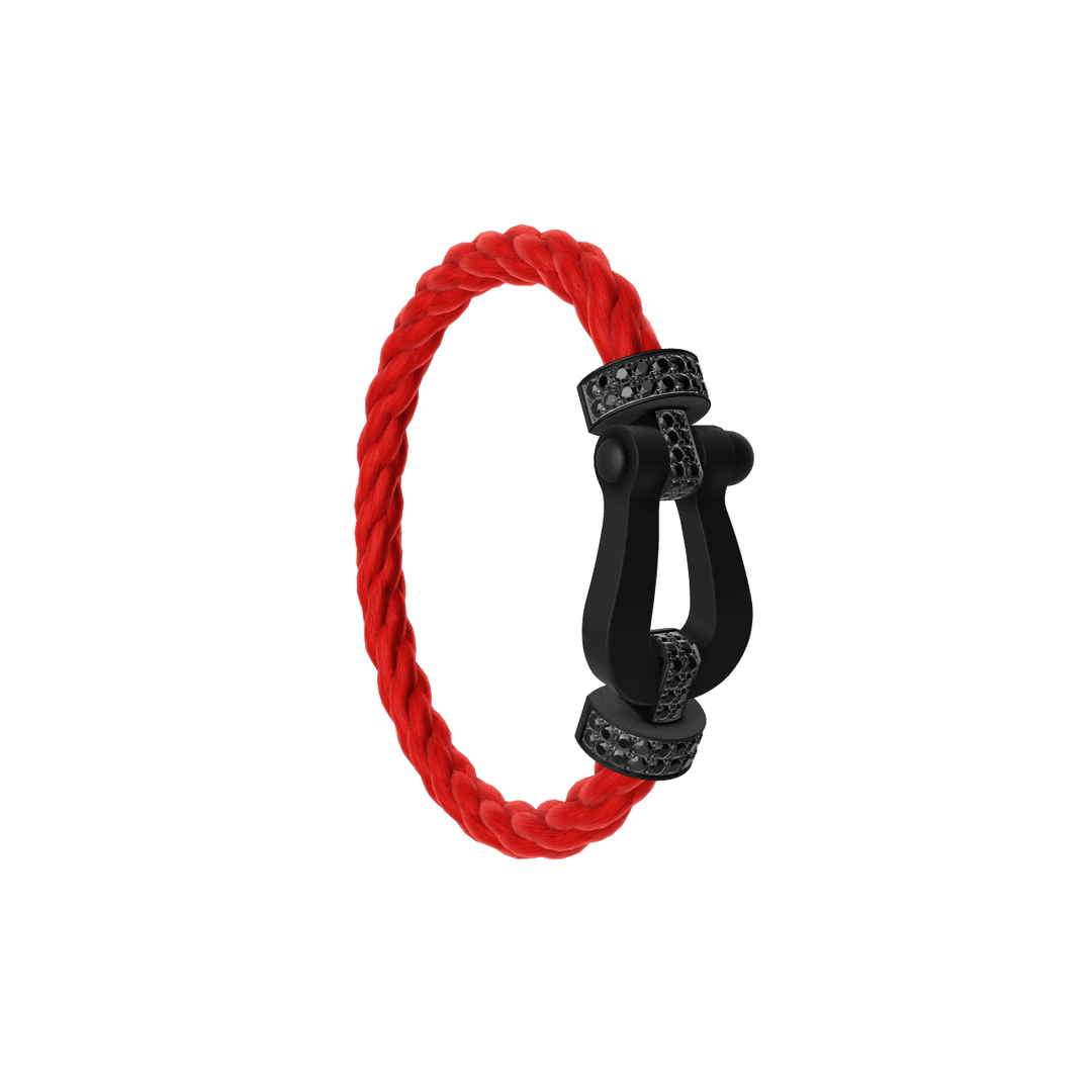 Fred FORCE 10 Red Cable Titanium Black Diamonds EXLG Buckle, Exclusively at Hamilton Jewelers